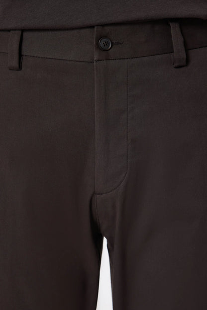 Damat Comfort Fit Kahverengi Düz Kumaş Pantolon