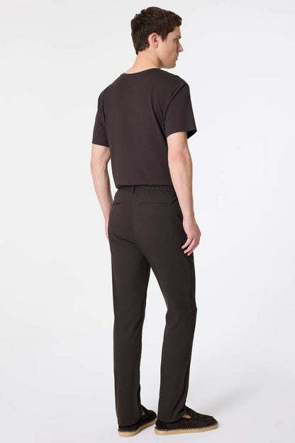 Damat Comfort Fit Kahverengi Düz Kumaş Pantolon