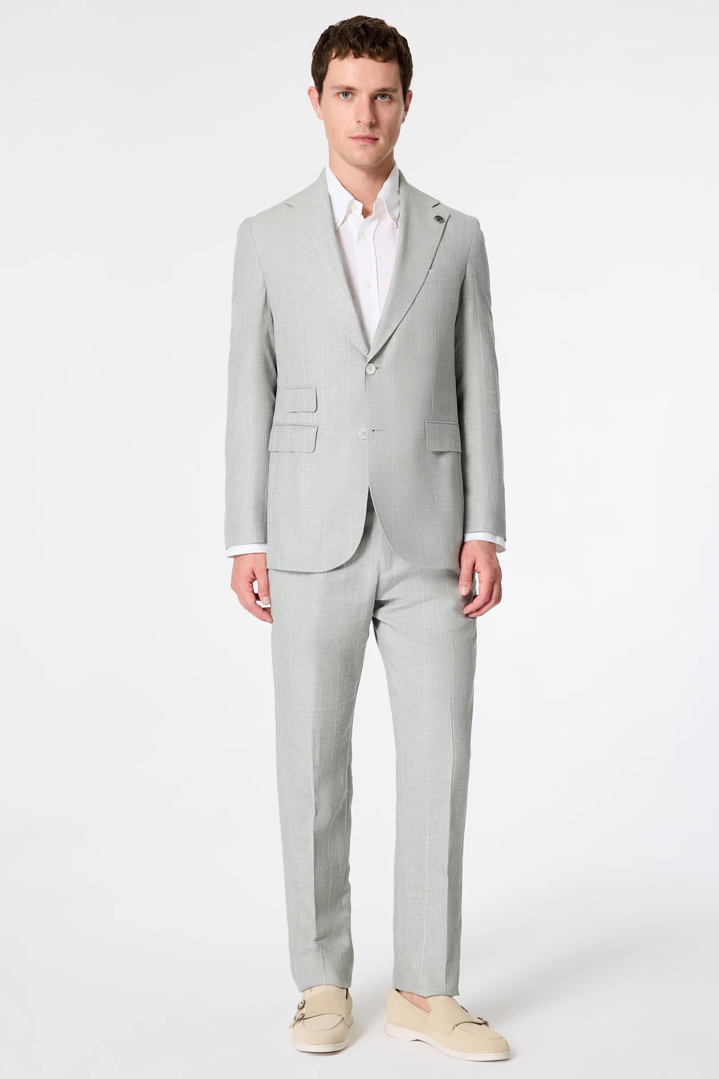 Damat Regular Fit Mint Çizgili Takim Elbise