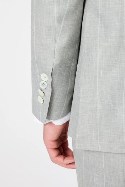 Damat Regular Fit Mint Çizgili Takim Elbise