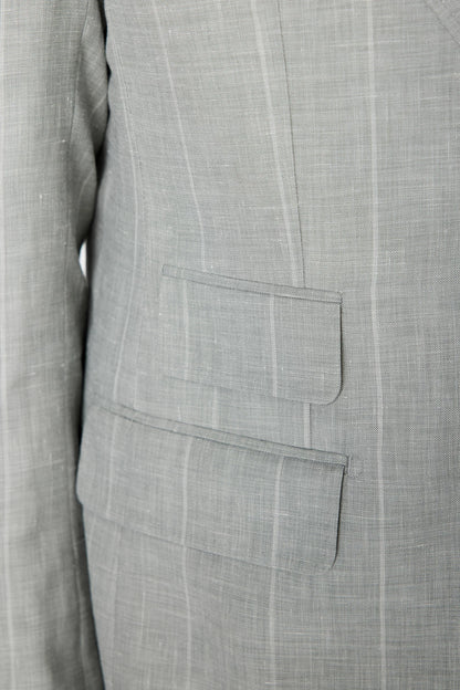 Damat Regular Fit Mint Çizgili Takim Elbise