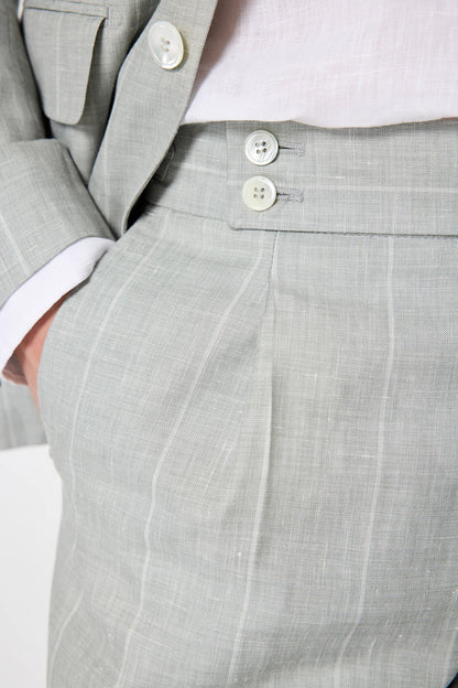 Damat Regular Fit Mint Çizgili Takim Elbise