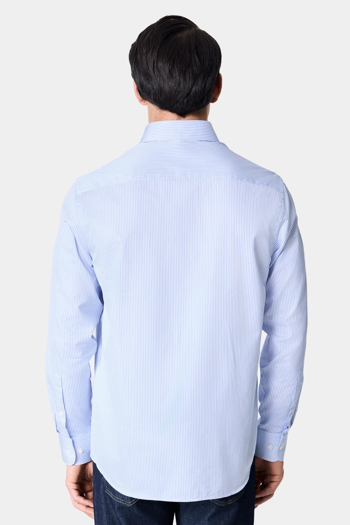 Damat Comfort Mavi Çizgili Tencel Gömlek