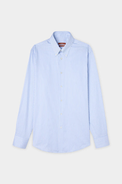 Damat Comfort Mavi Çizgili Tencel Gömlek