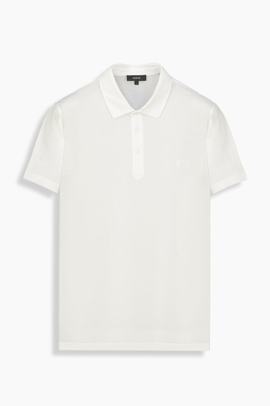 Regular Fit Polo Yaka Pamuklu Beyaz Tişört