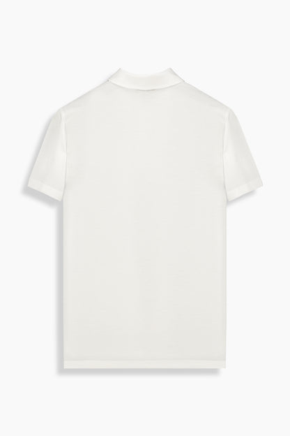Regular Fit Polo Yaka Pamuklu Beyaz Tişört