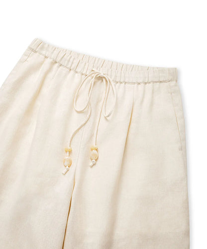 Ekru Keten Barrel Fit Pantolon Is1260003376018 | Ipekyol