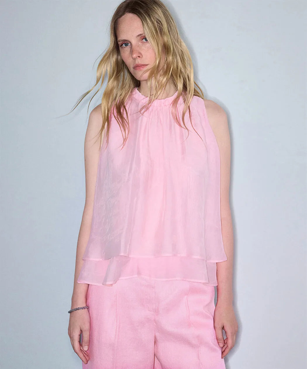 Pembe Volanlı Bluz Is1260006287033 | Ipekyol