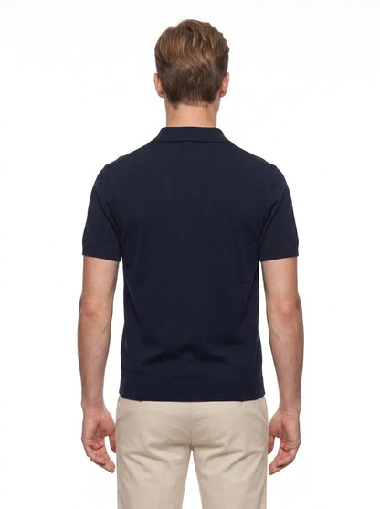 Slim Fit Pamuklu Kıvrılmaz Polo Yaka Lacivert Tişört Ts 928