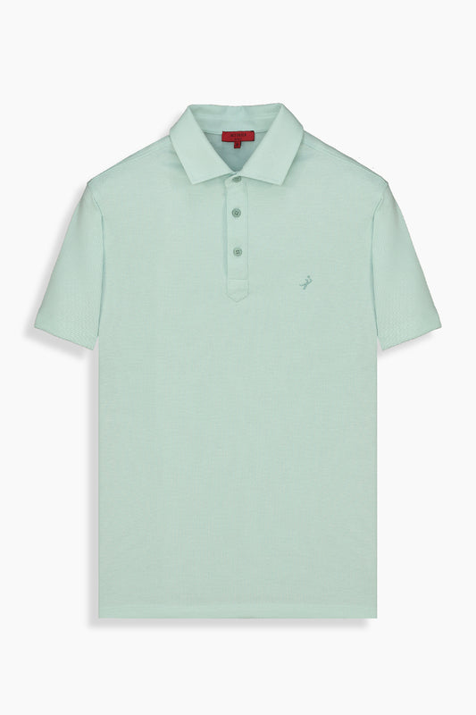 Polo Yaka Standart Kesim Mint Yeşili Tişört