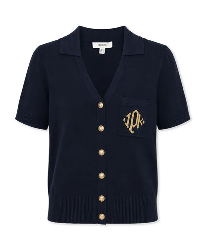 Lacivert Monogram Nakışlı Triko Is1260050163015 | Ipekyol