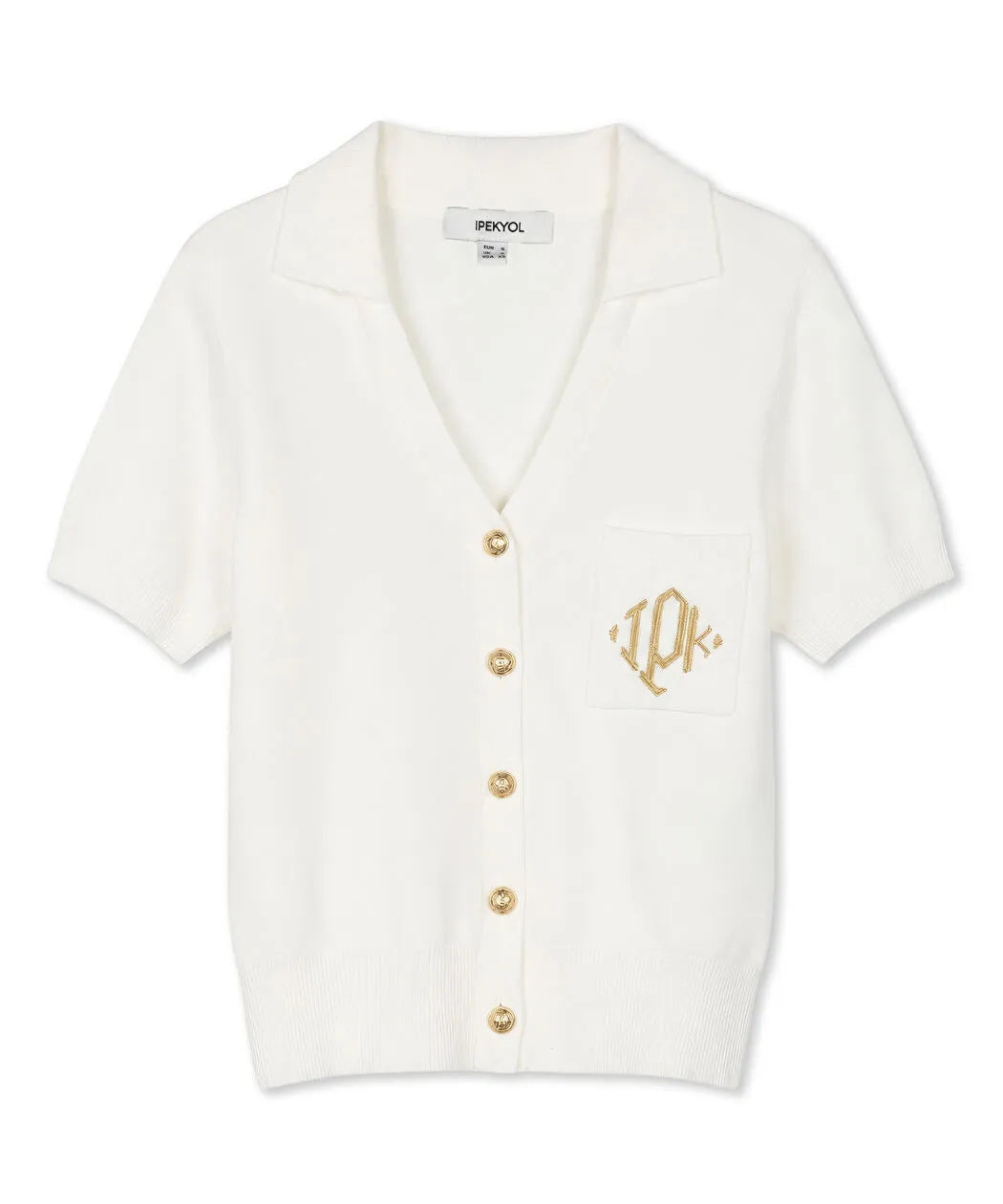 Beyaz Monogram Nakışlı Triko Is1260050163096 | Ipekyol