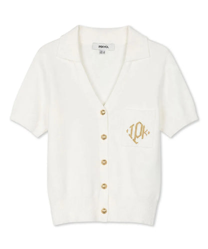 Beyaz Monogram Nakışlı Triko Is1260050163096 | Ipekyol