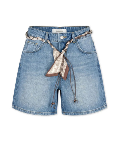 Mavi Fular Kemerli Denim Şort Is1260013144629 | Ipekyol