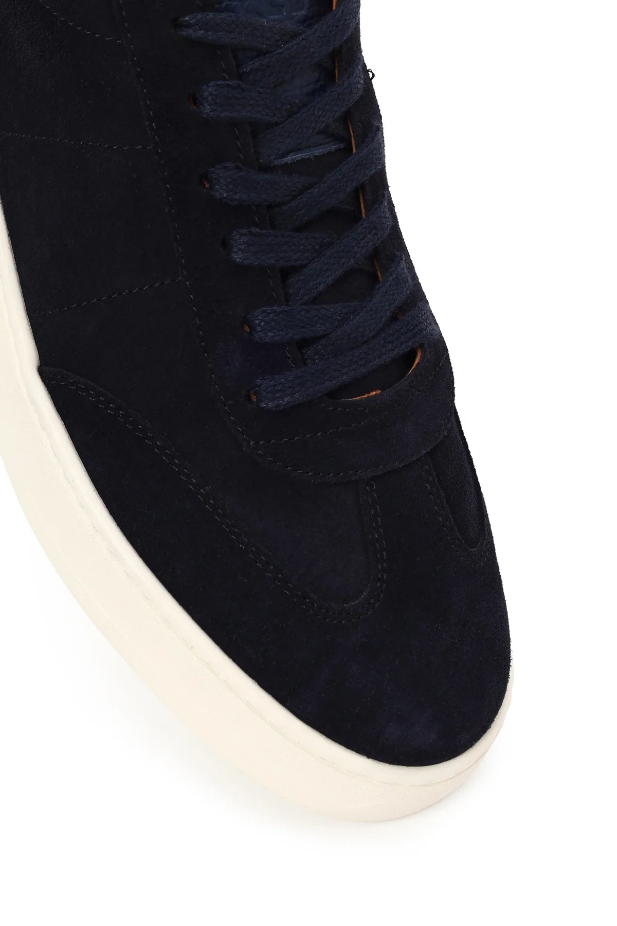 Erkek Lacivert Bağcıklı Kalın Tabanlı Süet Deri Sneaker