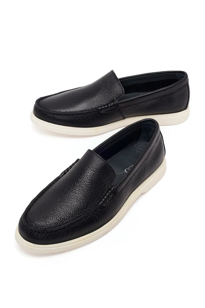 Erkek Siyah Deri Casual Loafer