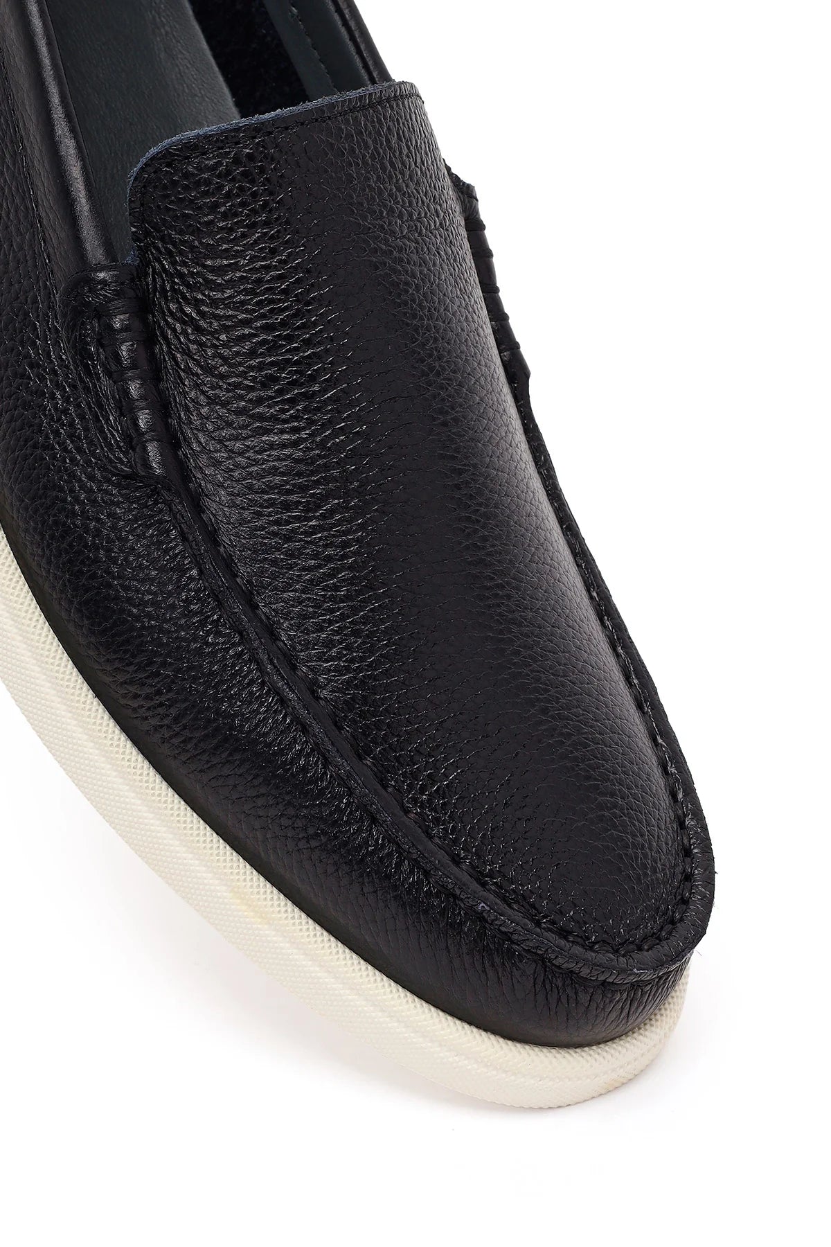Erkek Siyah Deri Casual Loafer