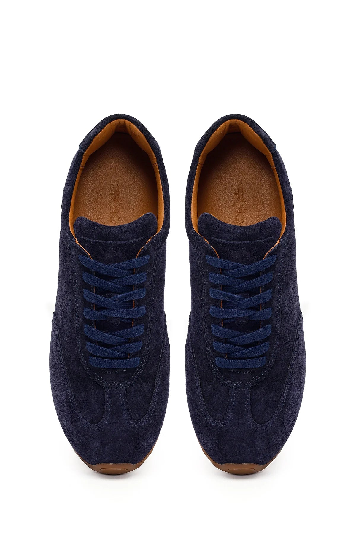 Erkek Lacivert Bağcıklı Süet Deri Sneaker