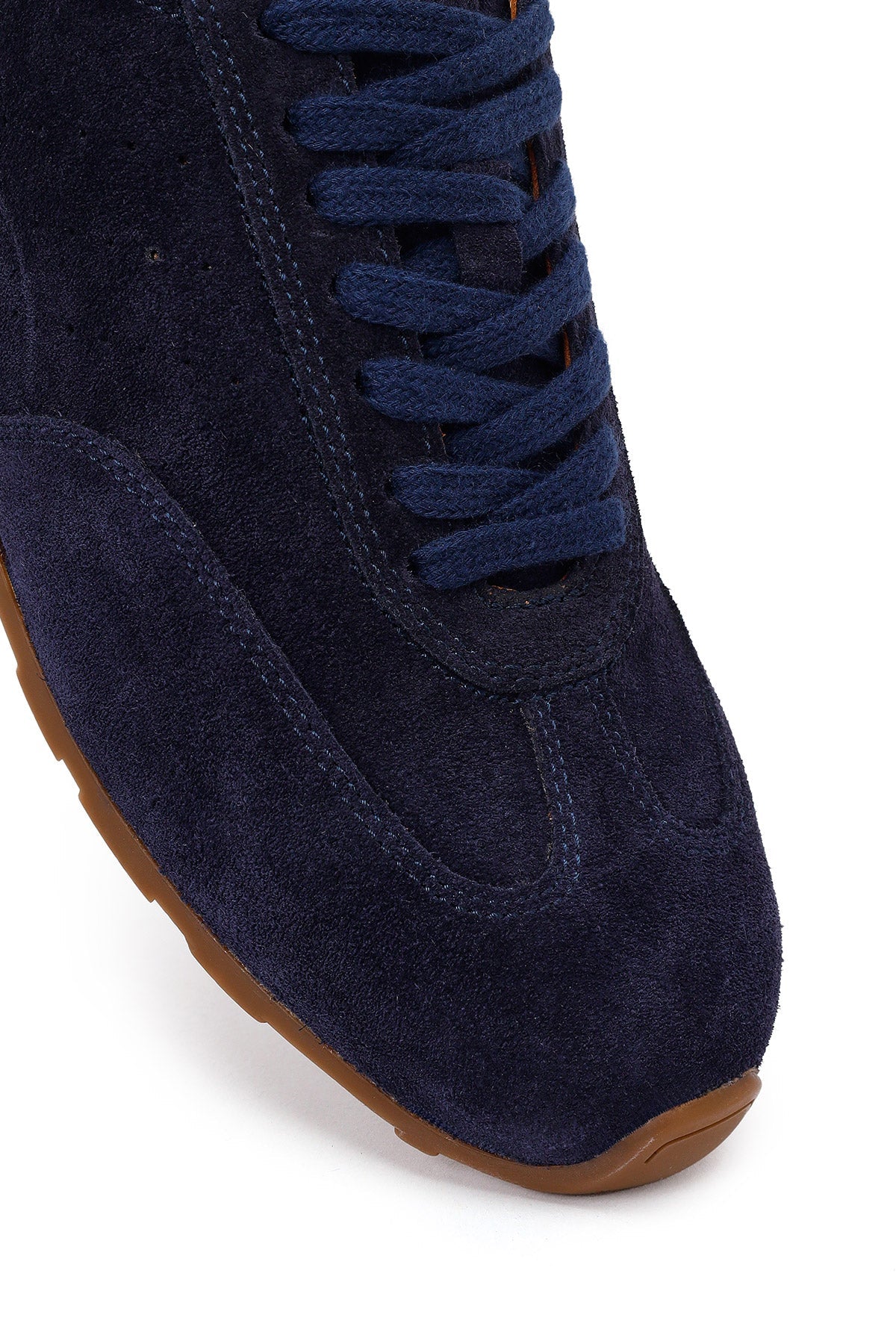 Erkek Lacivert Bağcıklı Süet Deri Sneaker