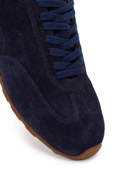 Erkek Lacivert Bağcıklı Süet Deri Sneaker