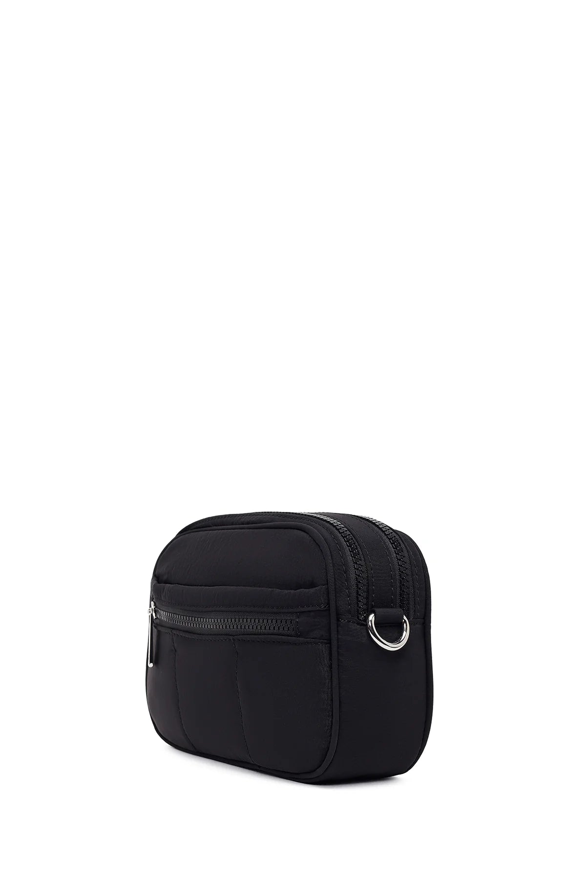 Kadın Siyah Uzun Askılı Kumaş Çapraz Çanta