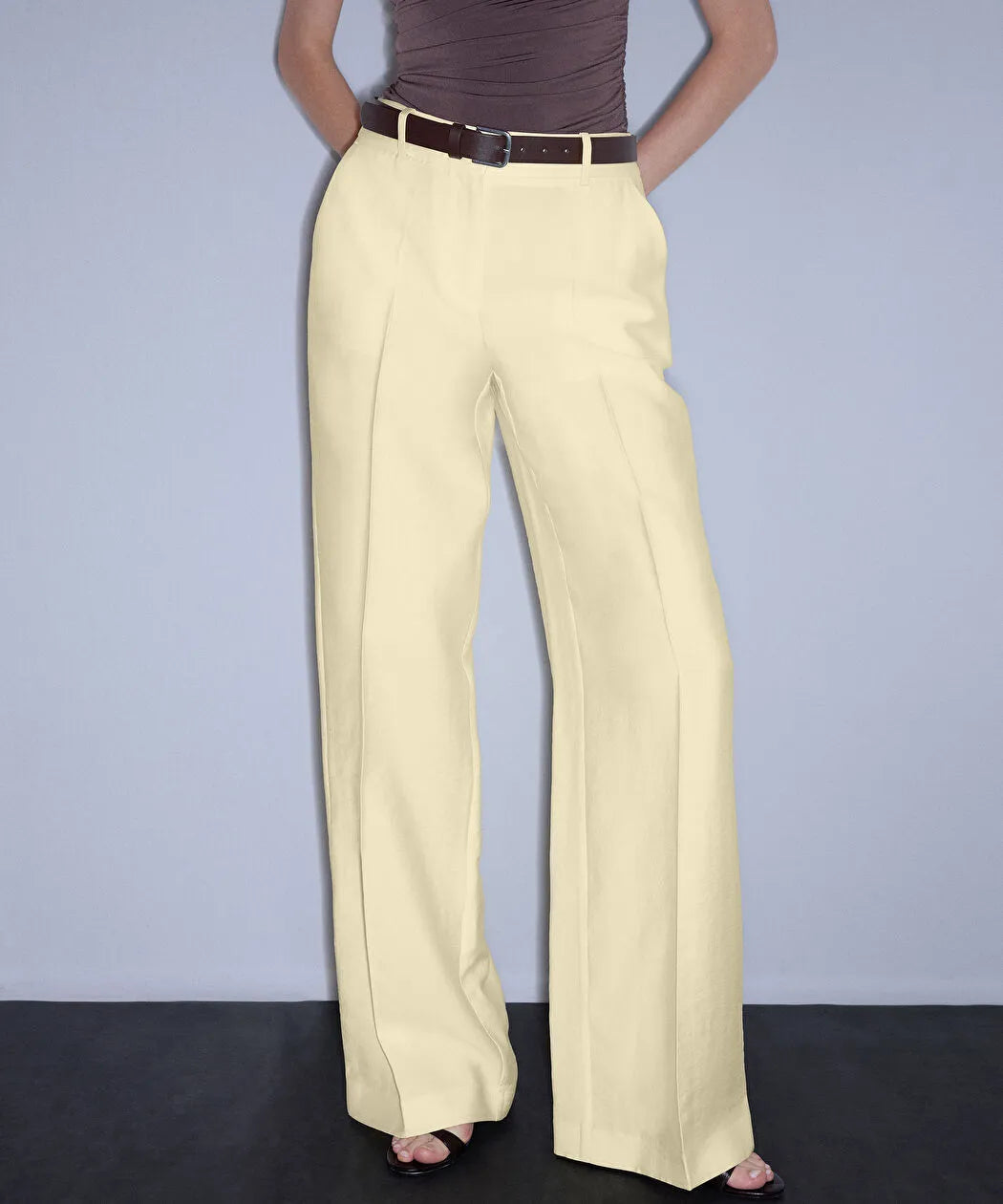 Sarı Wide Leg Pantolon Is1260003412087 | Ipekyol
