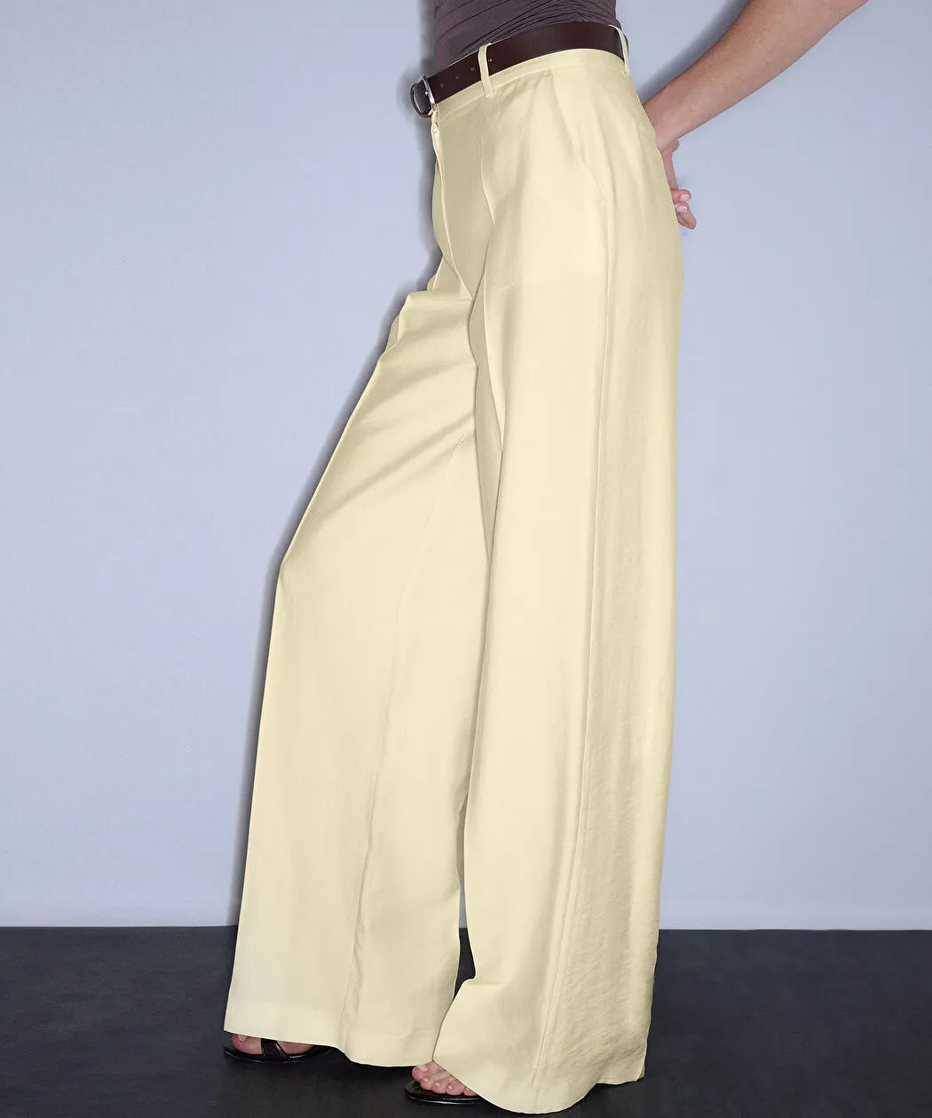 Sarı Wide Leg Pantolon Is1260003412087 | Ipekyol