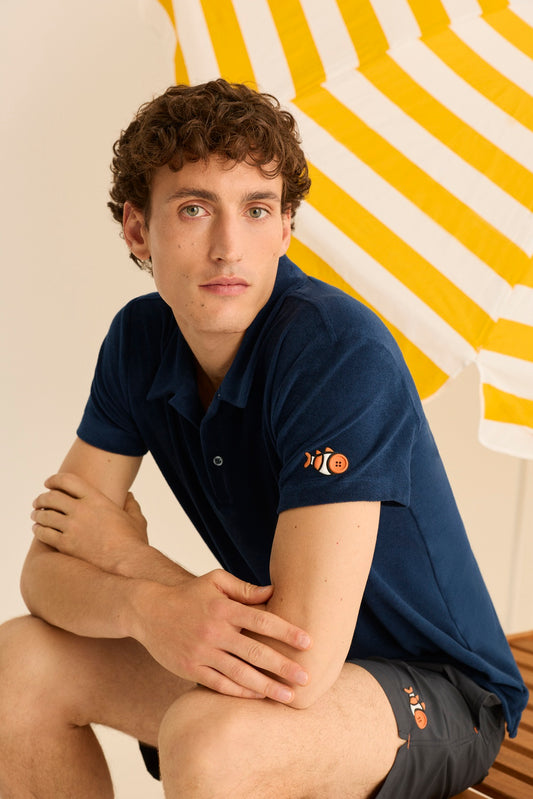 Collar Polo Yaka Balık Kuyruğu Desenli Tişört