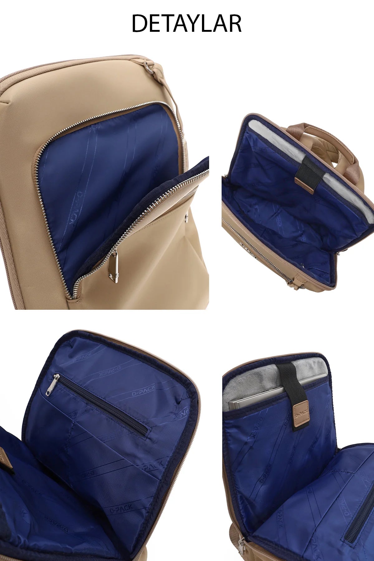 D-pack Unisex Bej Sırt Çantası