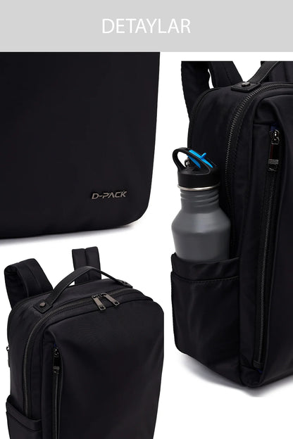 D-pack Unisex Siyah Sırt Çantası