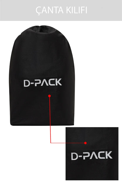 D-pack Unisex Siyah Deri Sırt Çantası
