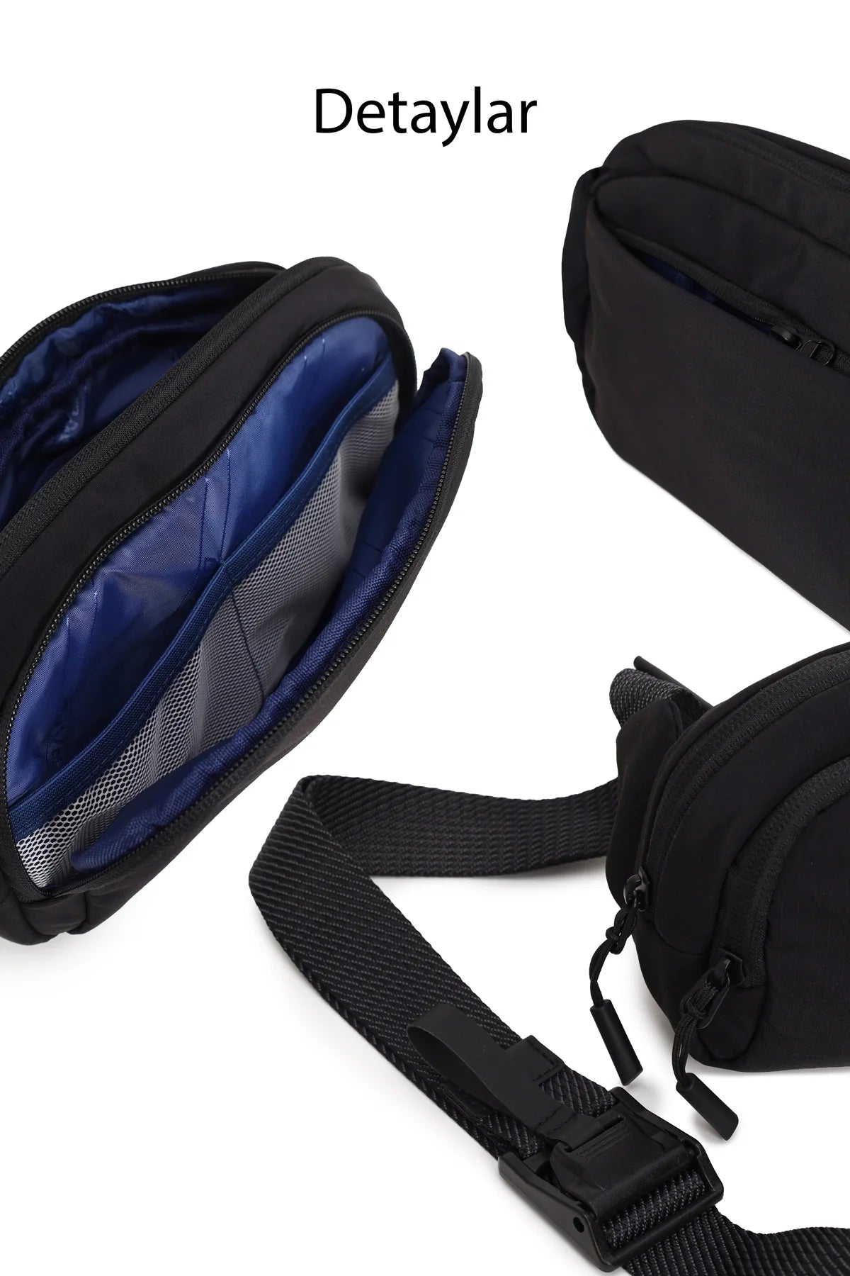 D-pack Erkek Siyah Uzun Askılı Mini Kumaş El Çantası