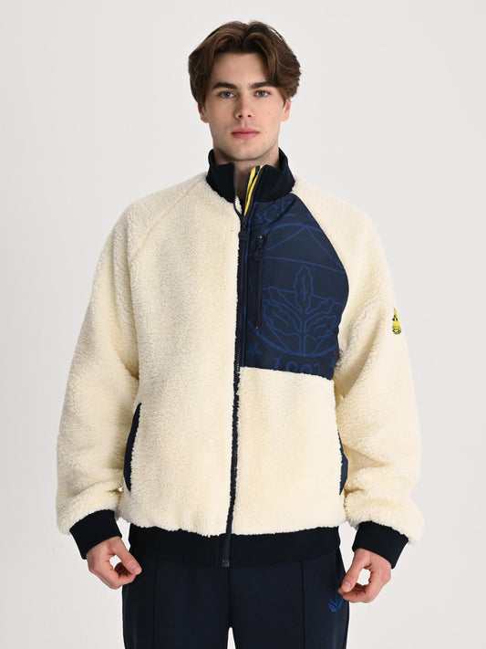 Fenerbahçe Ekru Tribün Mikro Detaylı Erkek Sweatshirt