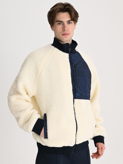 Fenerbahçe Ekru Tribün Mikro Detaylı Erkek Sweatshirt