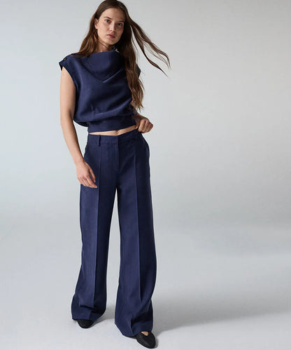 Lacivert Wide Leg Pantolon Is1260003412015 | Ipekyol