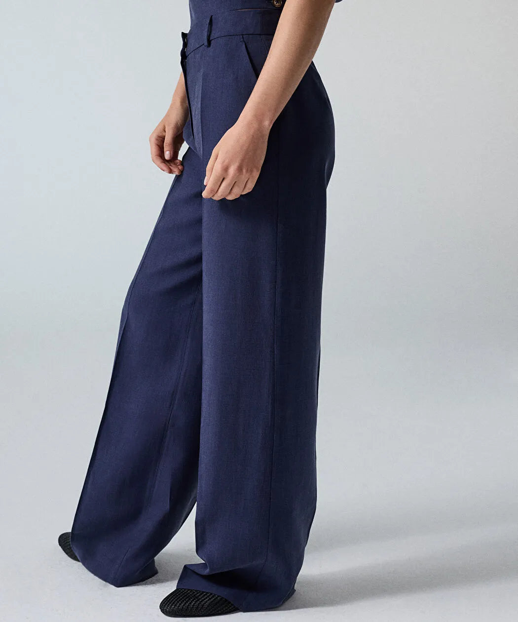 Lacivert Wide Leg Pantolon Is1260003412015 | Ipekyol
