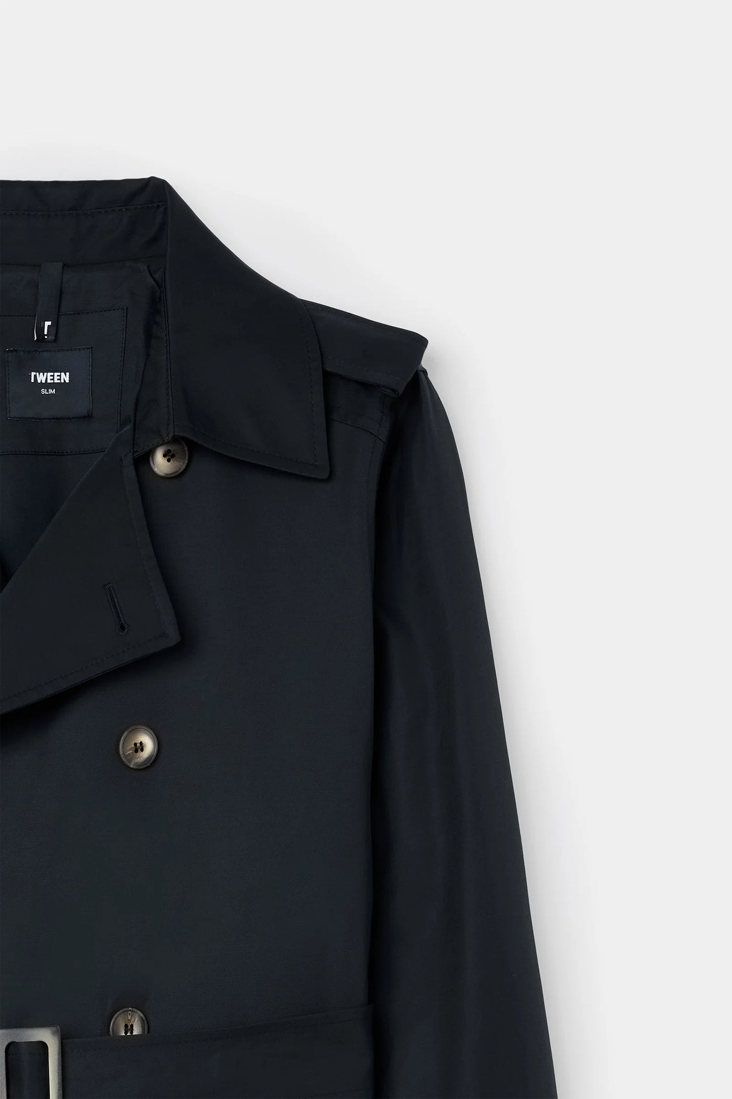 Tween Slim Fit Siyah Pardösü/trenckot