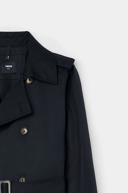 Tween Slim Fit Siyah Pardösü/trenckot