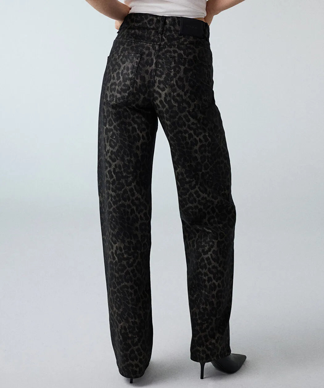Siyah Leopar Desen Wide Leg Jean Pantolon Iw6260018036001 | Ipekyol