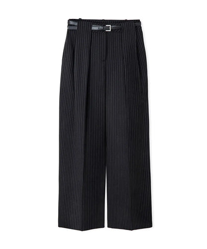 Siyah Kemerli Çizgi Desen Pantolon Iw6260003194001 | Ipekyol