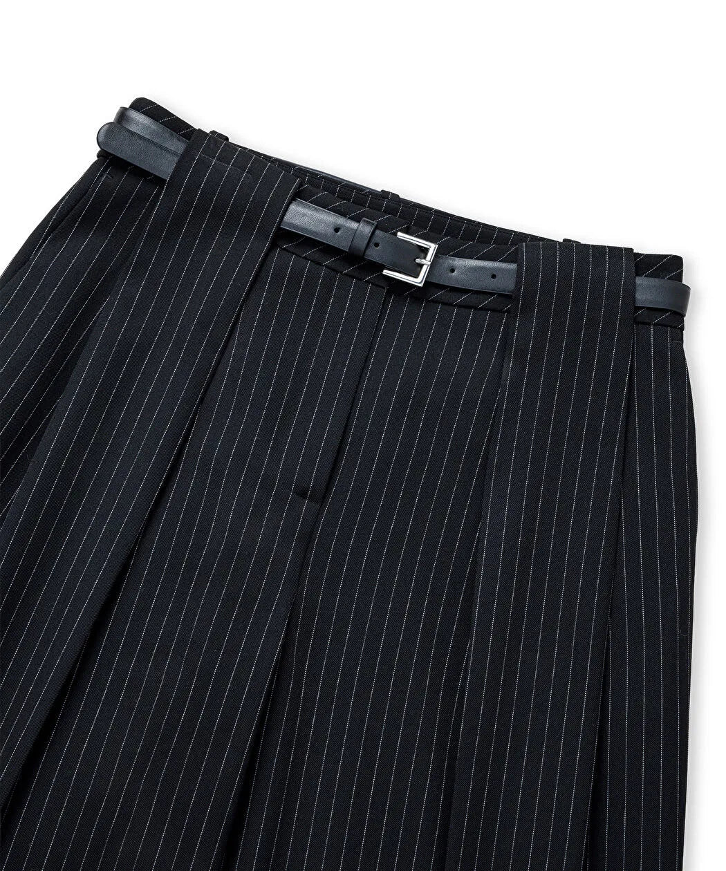 Siyah Kemerli Çizgi Desen Pantolon Iw6260003194001 | Ipekyol