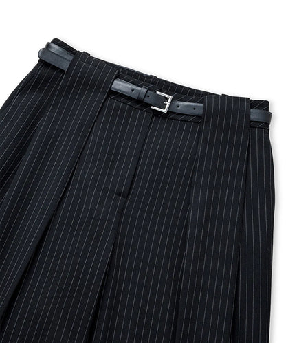 Siyah Kemerli Çizgi Desen Pantolon Iw6260003194001 | Ipekyol