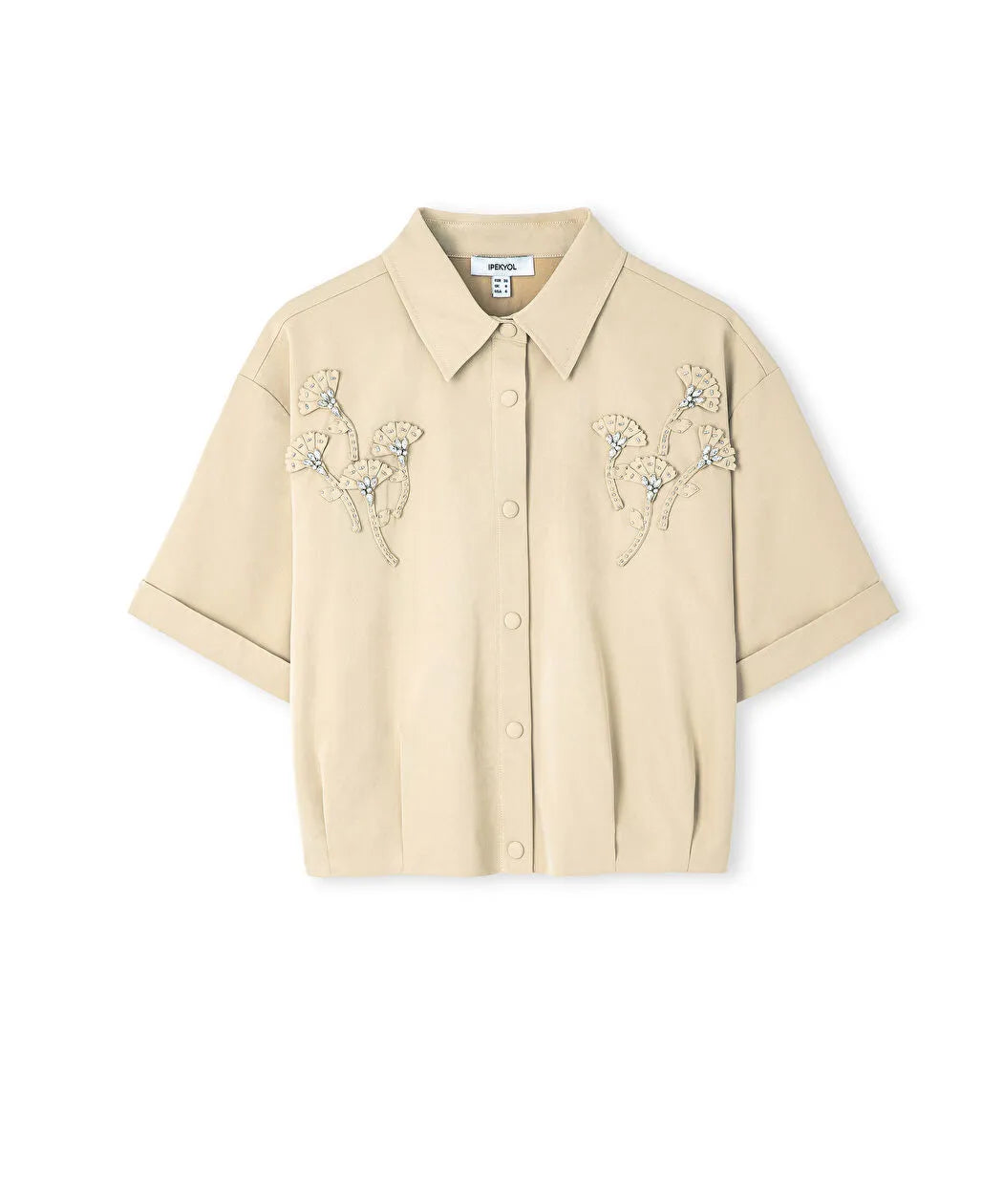 Natürel Floral Aplikeli Gömlek Ceket Iw6260148013003 | Ipekyol
