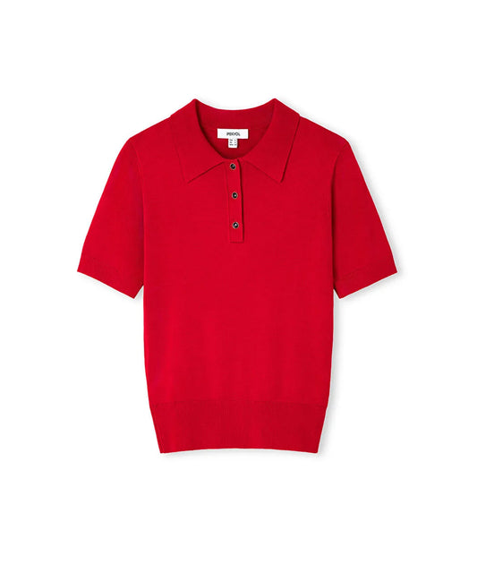 Kırmızı Polo Yaka Triko Iw6260050177034 | Ipekyol