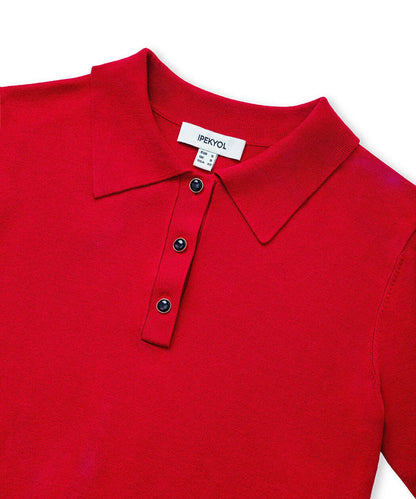 Kırmızı Polo Yaka Triko Iw6260050177034 | Ipekyol