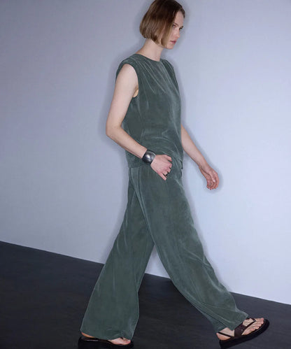 Haki Belden Bağlamalı Wide Leg Pantolon Is1260003434022 | Ipekyol