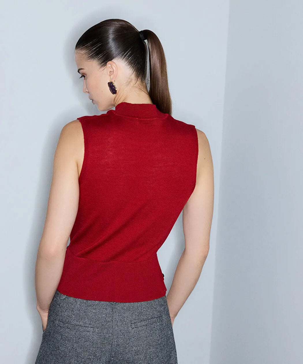 Kırmızı Asimetrik Triko Iw6260050180034 | Ipekyol