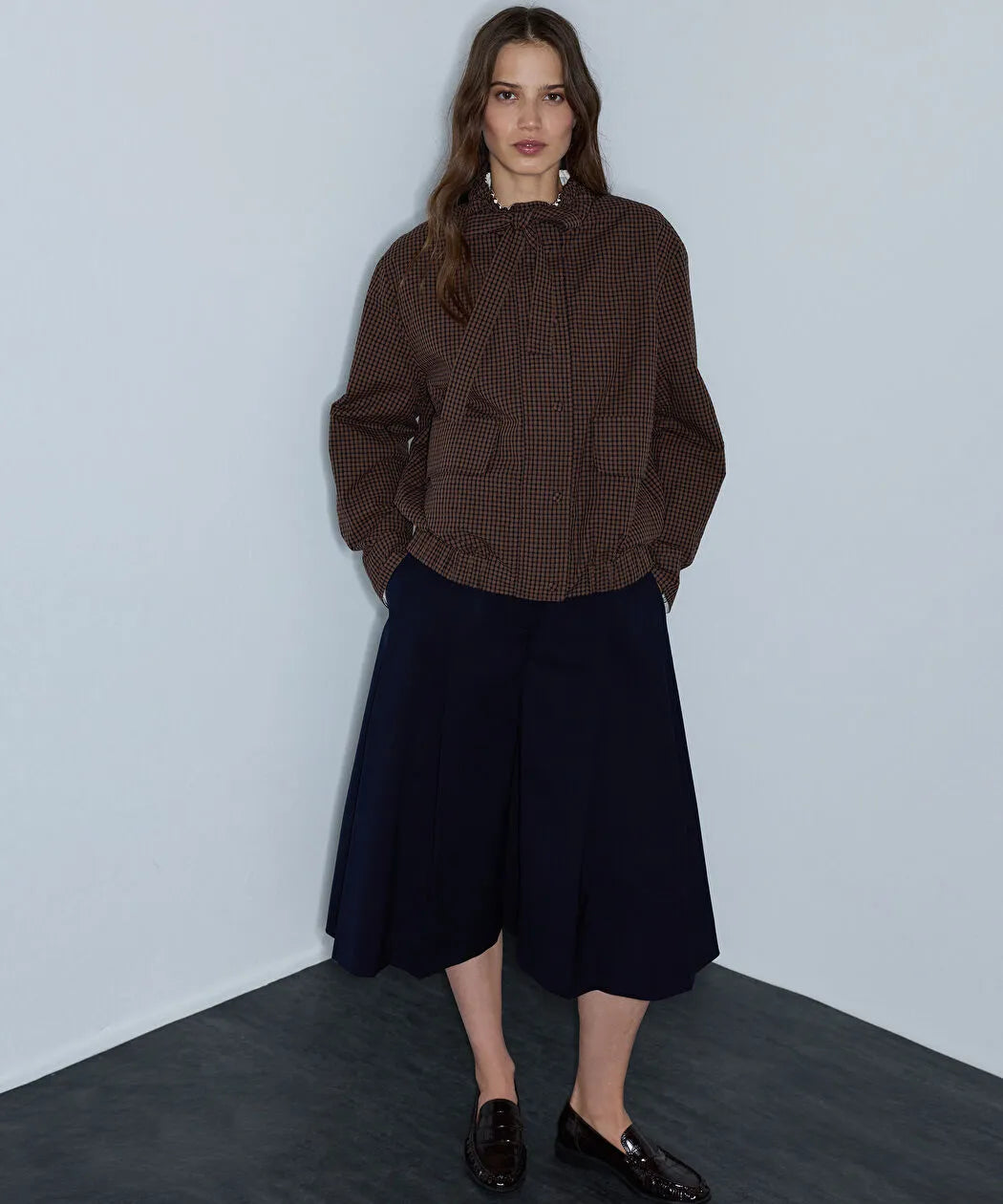Kahverengi Ekose Desen Bomber Mont Iw6260012386074 | Ipekyol