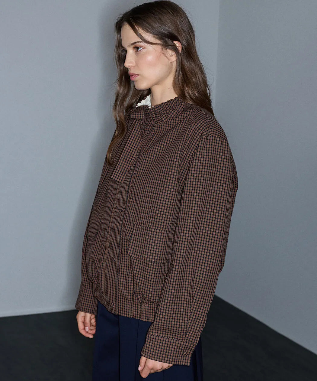 Kahverengi Ekose Desen Bomber Mont Iw6260012386074 | Ipekyol