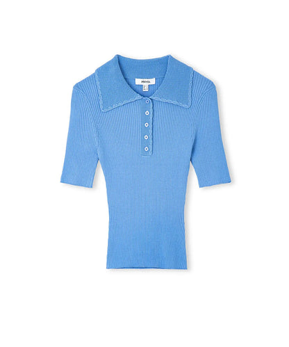 Mavi Ribanalı Polo Yaka Triko Iw6260050163028 | Ipekyol